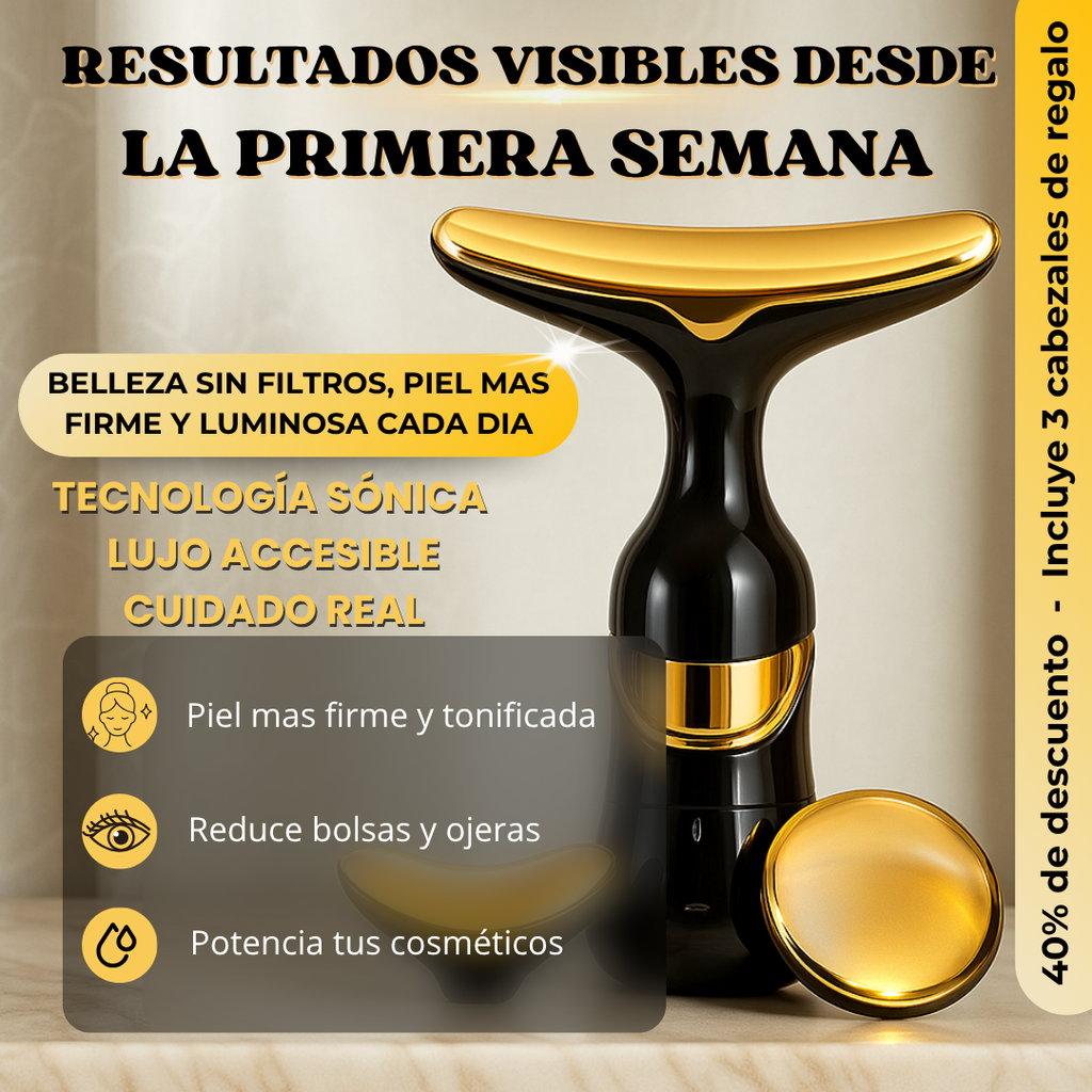 Masajeador Facial Sónico DermaSonic Luxe - Efecto Lifting Natural